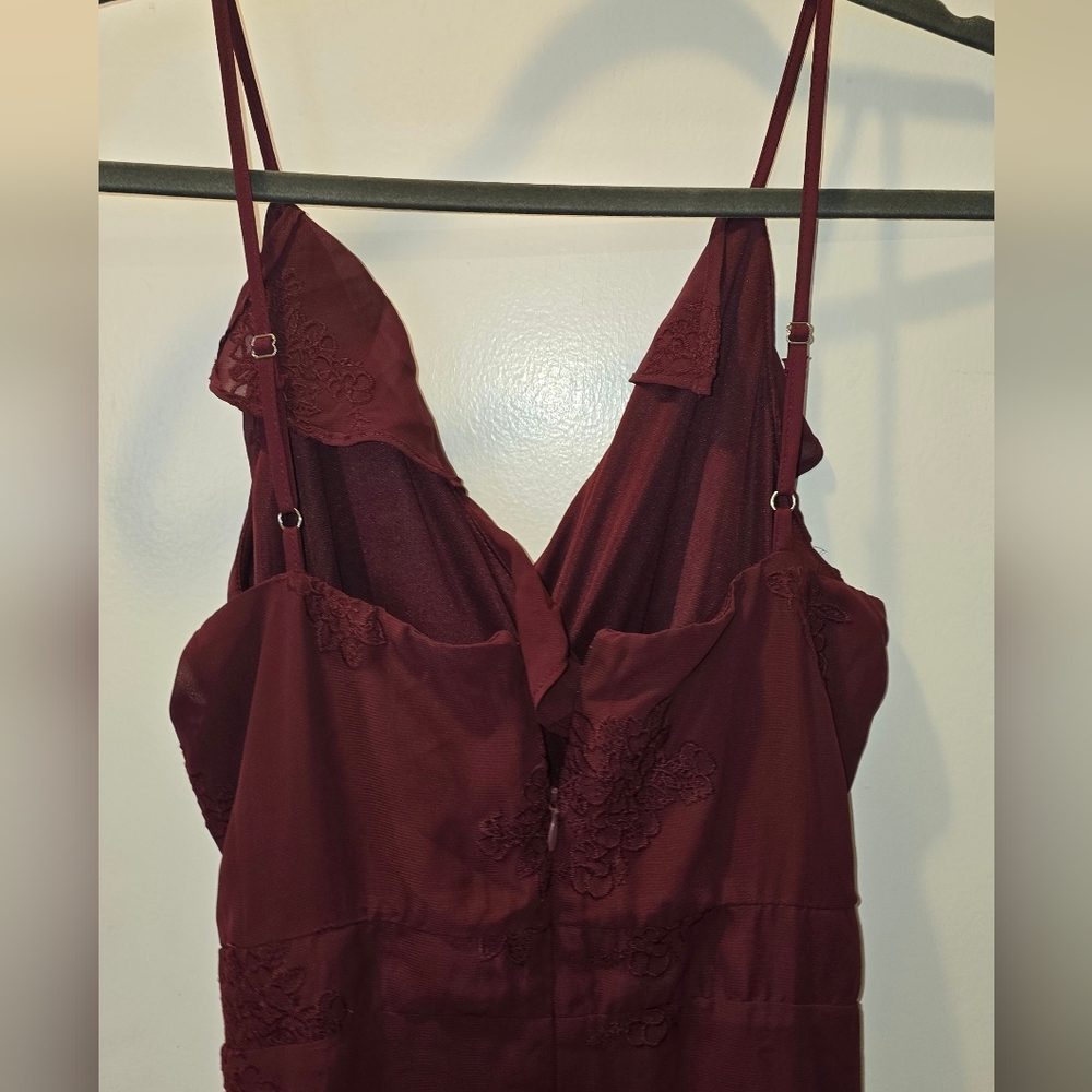 Lulus Flutter And Flow Burgundy Embroidered Maxi - Picture 7 of 13